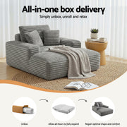 Artiss Sofa Bed Lounge Chair Recliner Couch Reading Chairs Sleeper Cloud Sofas SB-COMP-CHA-GREY
