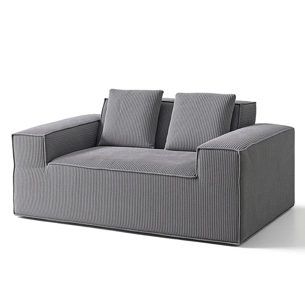 Artiss 2 Seater Sofa Loveseat Sofas Bed Couch No Assembly Corduroy Small Couches Apartement SB-COMP-CHA-GY