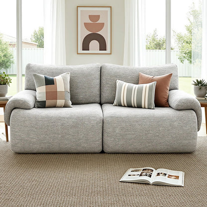 Artiss 2 Seater Sofa Modular Sectional Sofas Couch Bed No Assembly Living Room Grey SB-COMP-FAB-GY-AB