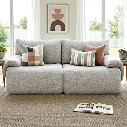 Artiss 2 Seater Sofa Modular Sectional Sofas Couch Bed No Assembly Living Room Grey SB-COMP-FAB-GY-AB