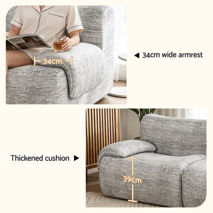 Artiss 2 Seater Sofa Modular Sectional Sofas Couch Bed No Assembly Living Room Grey SB-COMP-FAB-GY-AB
