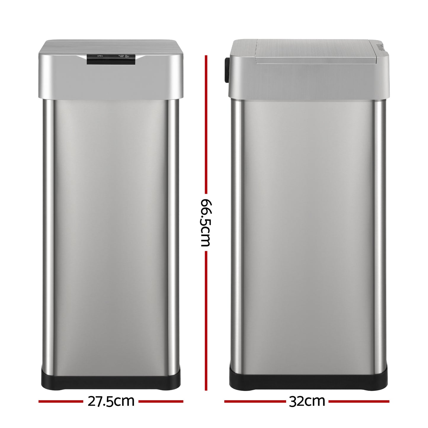 Devanti 50L Motion Sensor Bin Rubbish Bins Kitchen Automatic Trash Can Silver SB-D-50-K250-SI