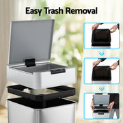 Devanti 50L Motion Sensor Bin Rubbish Bins Kitchen Automatic Trash Can Silver SB-D-50-K250-SI