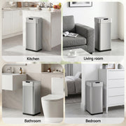 Devanti 50L Motion Sensor Bin Rubbish Bins Kitchen Automatic Trash Can Silver SB-D-50-K250-SI
