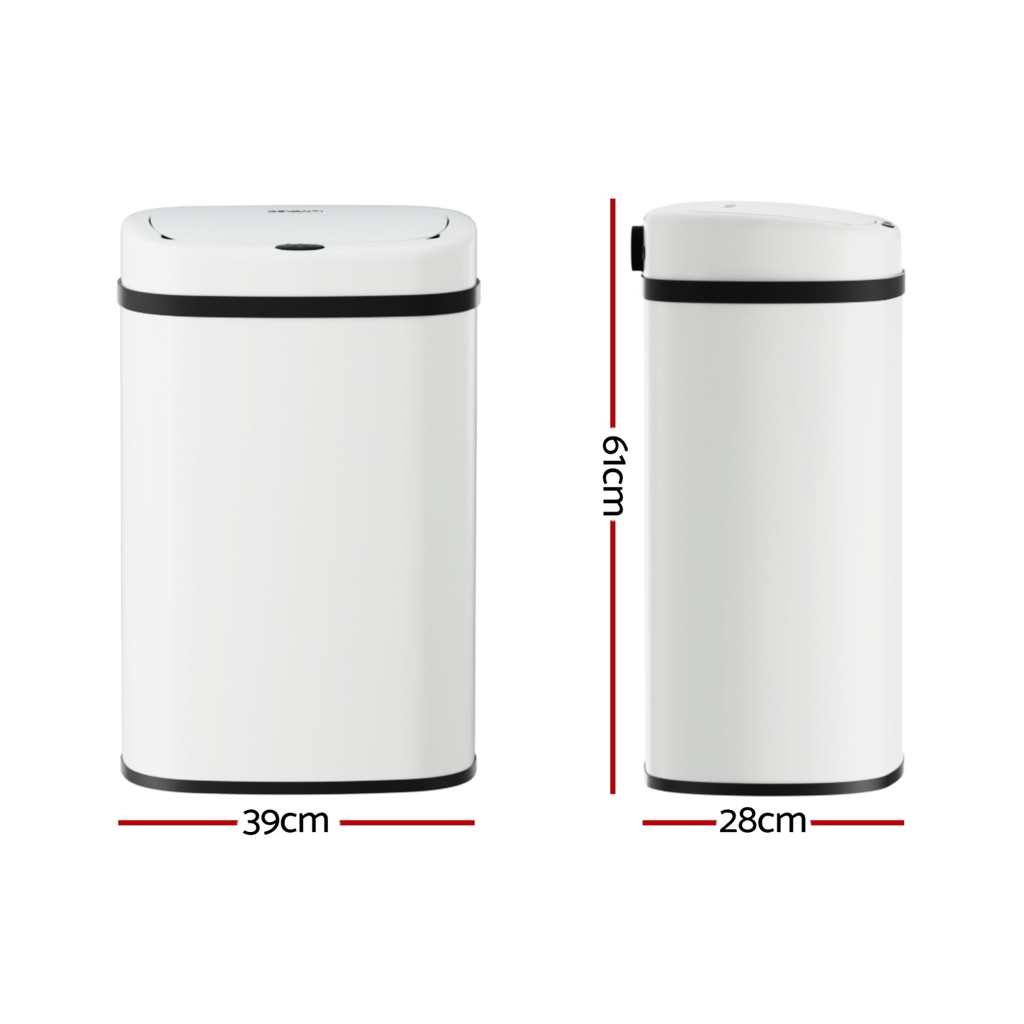 Devanti 50L Sensor Bin Motion Rubbish Automatic White SB-D-50-WH