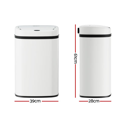 Devanti 50L Sensor Bin Motion Rubbish Automatic White SB-D-50-WH