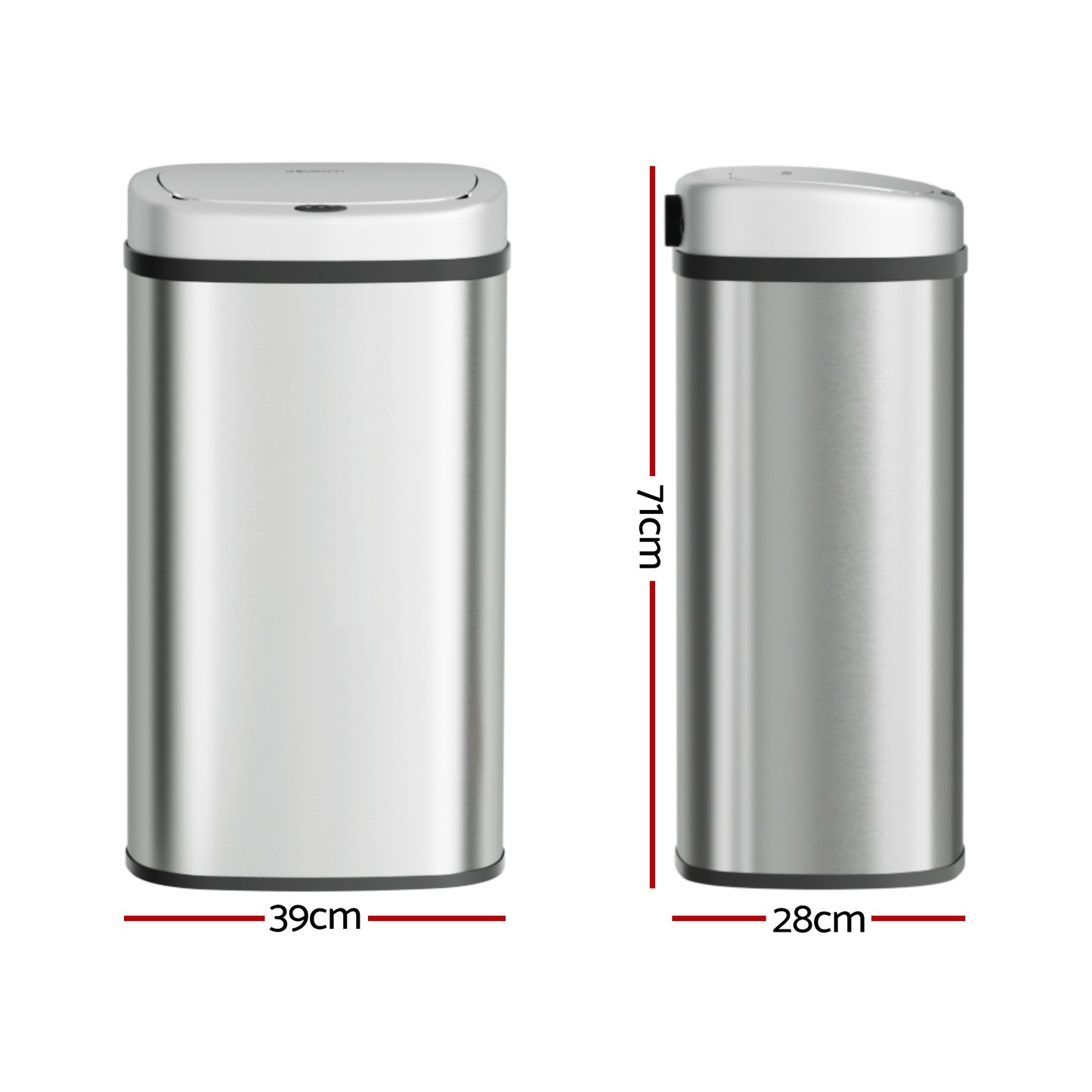Devanti 60L Sensor Bin Motion Rubbish Automatic Silver SB-D-60-SS