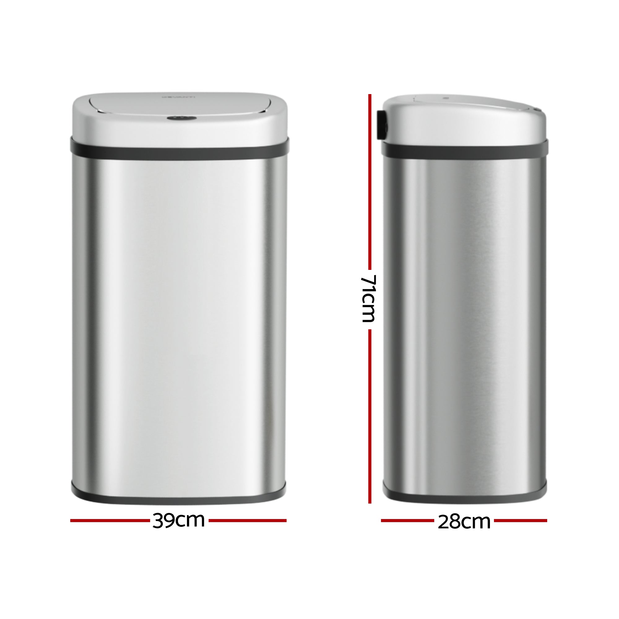 Devanti 60L Sensor Bin Motion Rubbish Automatic Silver SB-D-60-SS