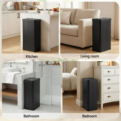 Devanti Rubbish Bin 70L Automatic Sensor Kitchen Bin, Slim Smart Garbage Can Touchless Rectangular with Liner SB-E-70L-BK