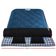 Weisshorn Sleeping Bag Double Pillow Thermal Camping Hiking Tent Blue -10&deg;C SB-ENV-Q-NA