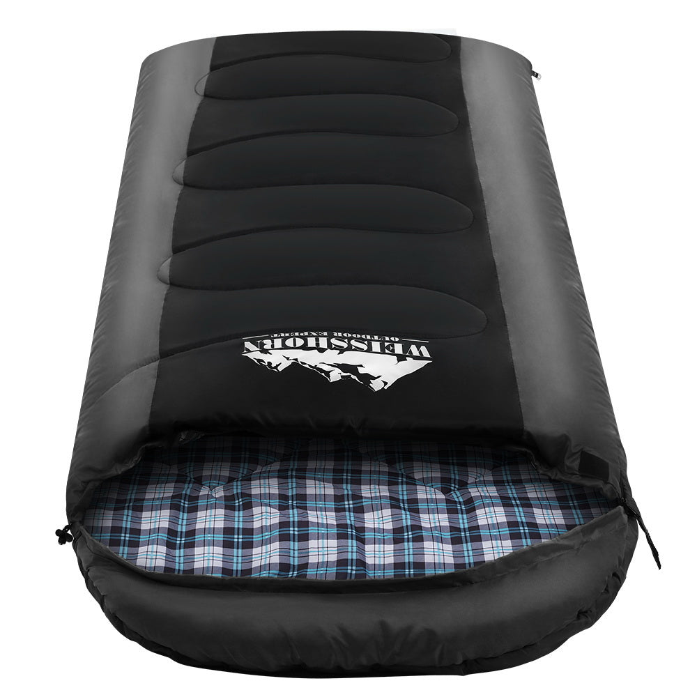Weisshorn Sleeping Bag Single Thermal Camping Hiking Tent Black -20 degrees C SB-ENV-S-80-BK