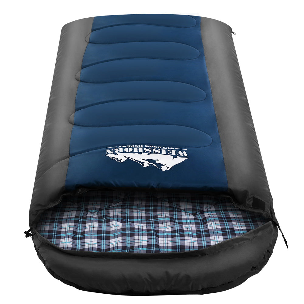 Weisshorn Sleeping Bag Single Thermal Camping Hiking Tent Blue -20 degrees C SB-ENV-S-80-NA