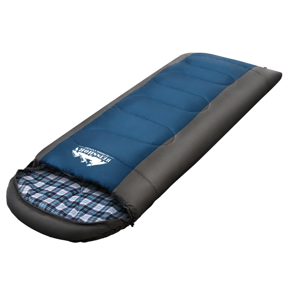 Weisshorn Sleeping Bag Single Thermal Camping Hiking Tent Blue -20 degrees C SB-ENV-S-80-NA