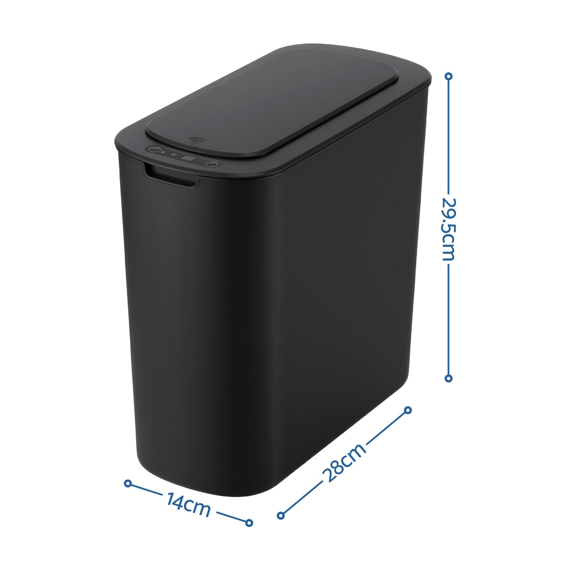 Devanti Automatic Trash Bin 2PCS with Lid 11L Motion Sensor Kitchen Bin Touchless Garbage Can Modern Black SB-F-11L-BKX2