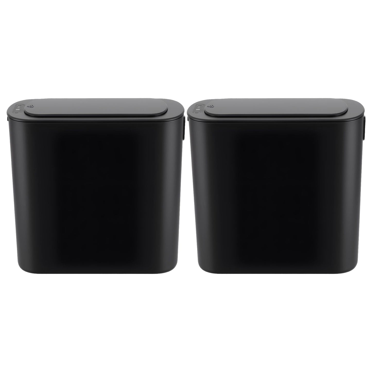 Devanti Automatic Trash Bin 2PCS with Lid 11L Motion Sensor Kitchen Bin Touchless Garbage Can Modern Black SB-F-11L-BKX2