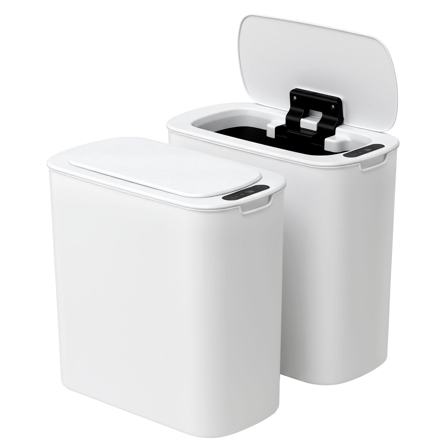 Devanti Automatic Trash Bin 2PCS with Lid 11L Motion Sensor Kitchen Bin Touchless Garbage Can Modern White SB-F-11L-WHX2