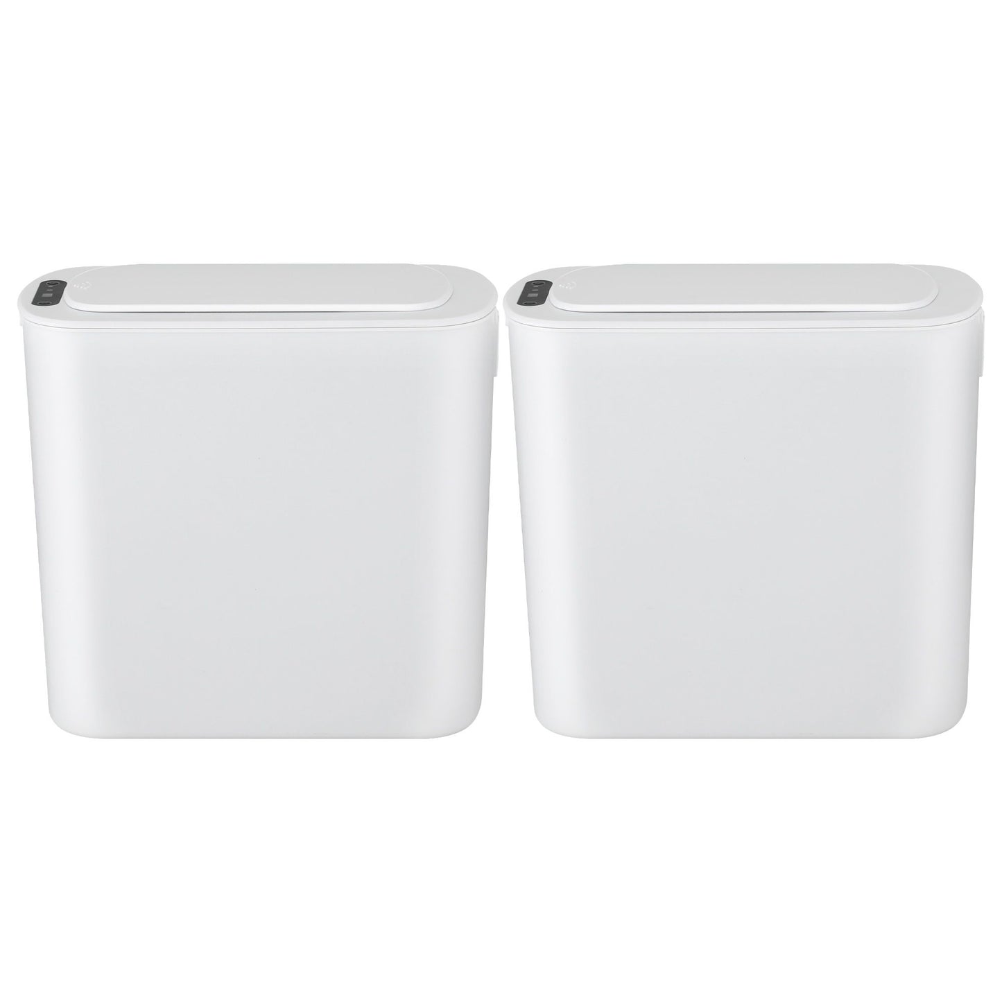 Devanti Automatic Trash Bin 2PCS with Lid 11L Motion Sensor Kitchen Bin Touchless Garbage Can Modern White SB-F-11L-WHX2