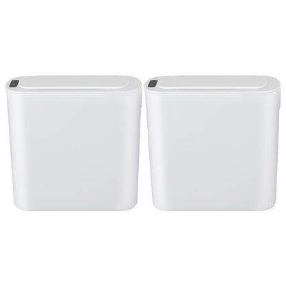 Devanti Automatic Trash Bin 2PCS with Lid 11L Motion Sensor Kitchen Bin Touchless Garbage Can Modern White SB-F-11L-WHX2