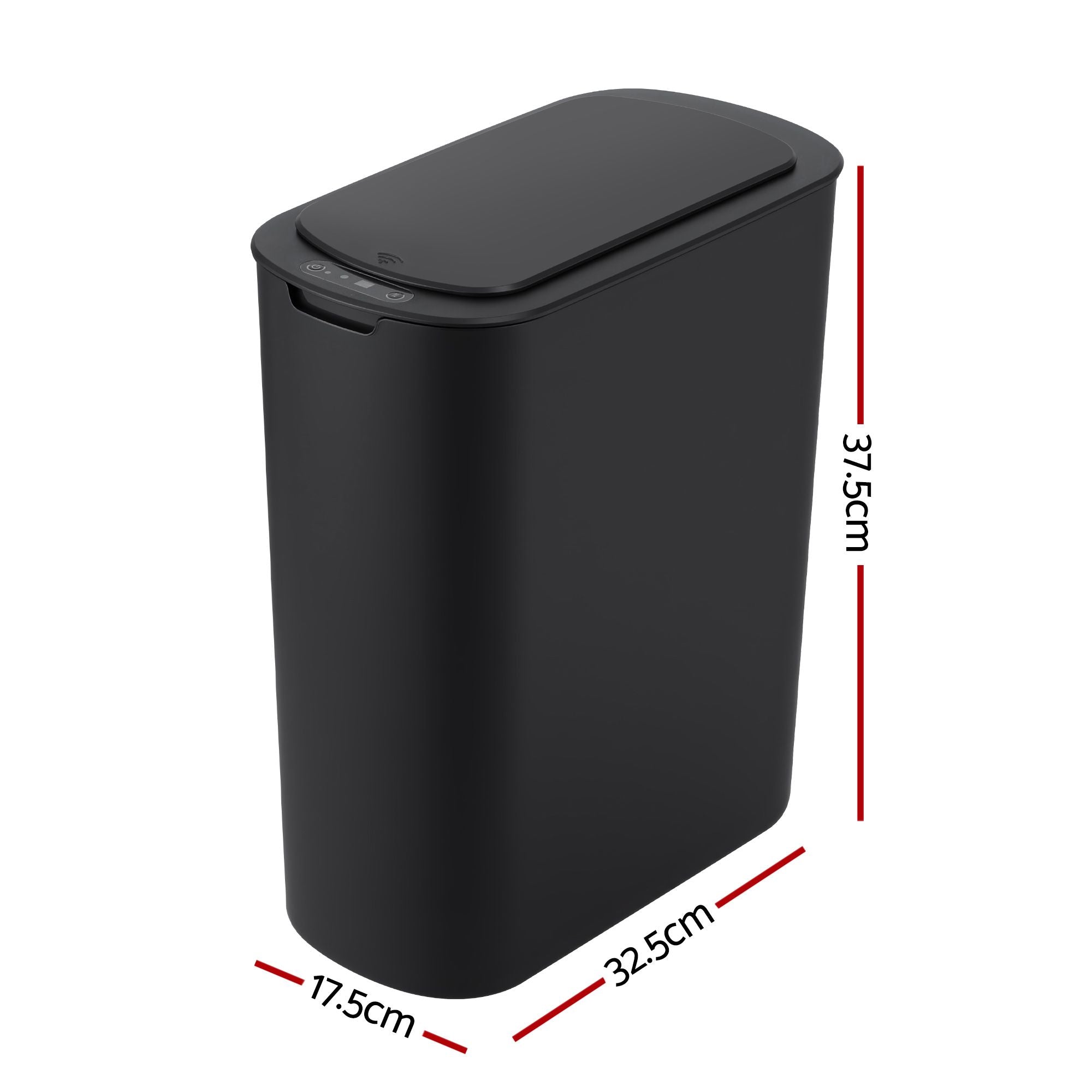 Devanti Automatic Trash Bin with Lid 21L Motion Sensor Kitchen Bin Touchless Garbage Can Modern Black Plastic SB-F-25L-BK