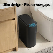 Devanti Automatic Trash Bin with Lid 21L Motion Sensor Kitchen Bin Touchless Garbage Can Modern Black Plastic SB-F-25L-BK