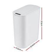 Devanti Automatic Trash Bin with Lid 21L Motion Sensor Kitchen Bin Touchless Garbage Can Plastic Slim Rubbish SB-F-25L-WH