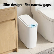 Devanti Automatic Trash Bin with Lid 21L Motion Sensor Kitchen Bin Touchless Garbage Can Plastic Slim Rubbish SB-F-25L-WH