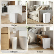 Devanti Automatic Trash Bin with Lid 21L Motion Sensor Kitchen Bin Touchless Garbage Can Plastic Slim Rubbish SB-F-25L-WH