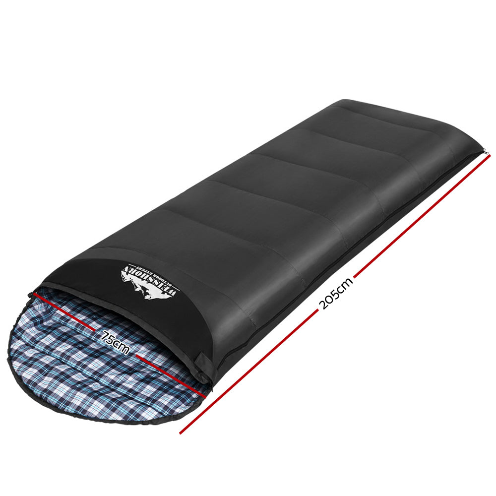 Weisshorn Sleeping Bag Single Thermal Camping Hiking Tent Grey 0&deg;C SB-MICRO-GR