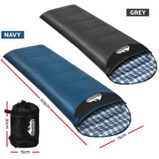 Weisshorn Sleeping Bag Set of 2 Single Thermal Camping Hiking Tent 0 degrees C SB-MICRO-GRNA