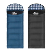 Weisshorn Sleeping Bag Set of 2 Single Thermal Camping Hiking Tent 0 degrees C SB-MICRO-GRNA