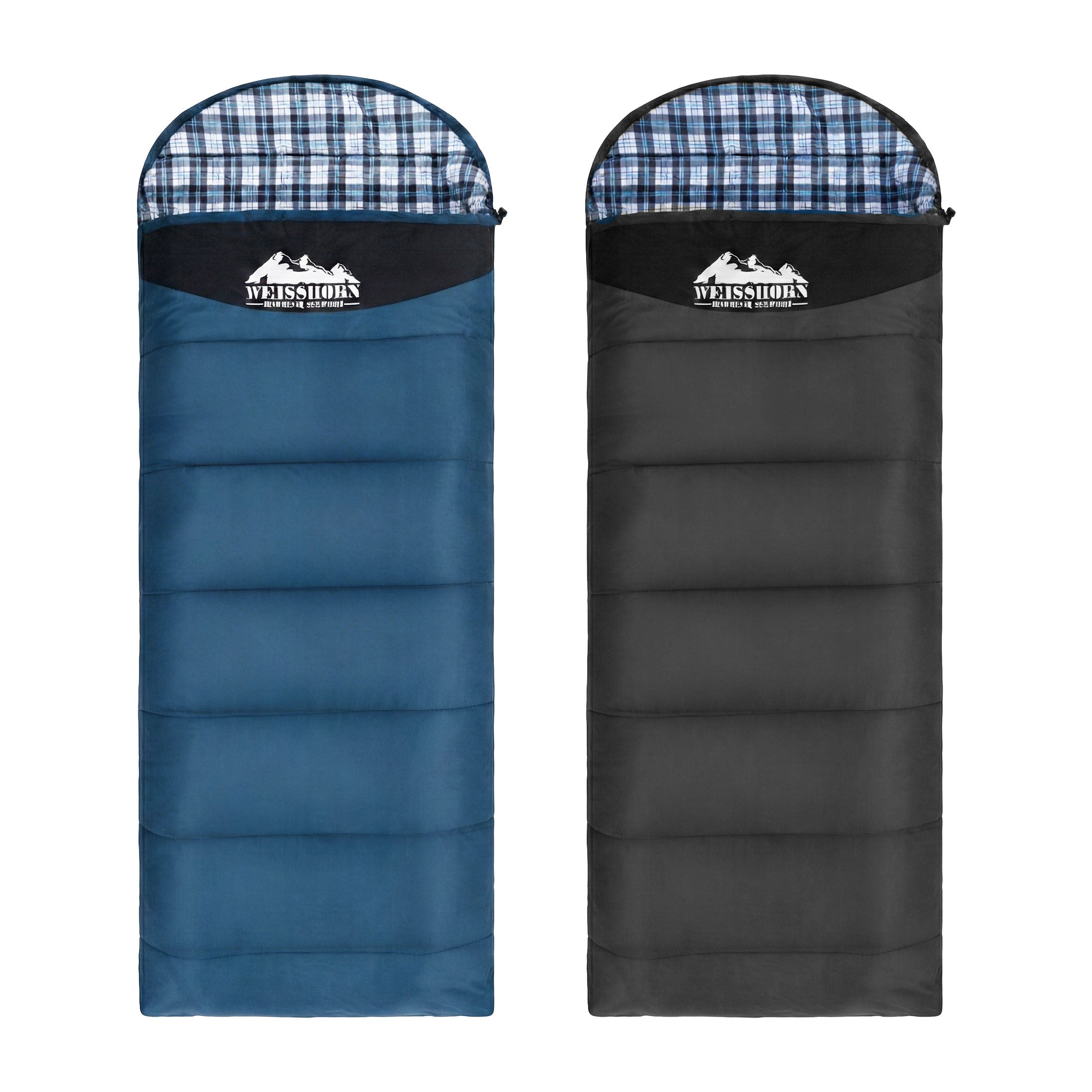 Weisshorn Sleeping Bag Set of 2 Single Thermal Camping Hiking Tent 0 degrees C SB-MICRO-GRNA