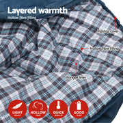 Weisshorn Sleeping Bag Set of 2 Single Thermal Camping Hiking Tent 0 degrees C SB-MICRO-GRNA