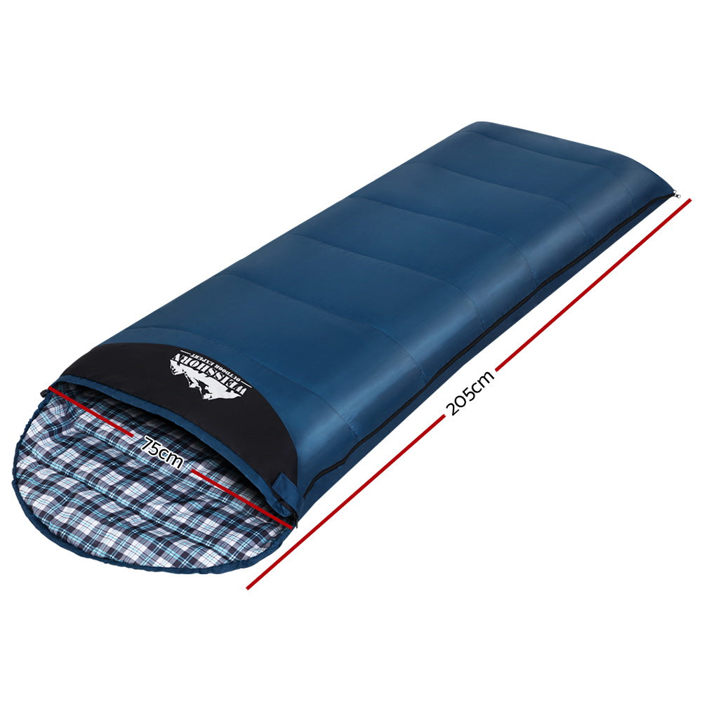 Weisshorn Sleeping Bag Single Thermal Camping Hiking Tent Blue 0&deg;C SB-MICRO-NA