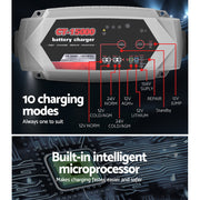 12V Automotive Car Battery Charger 24V 15Amp Smart Vehicle Truck Chargers AGM SBC-CT-15000