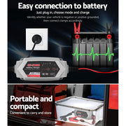 12V Automotive Car Battery Charger 24V 15Amp Smart Vehicle Truck Chargers AGM SBC-CT-15000