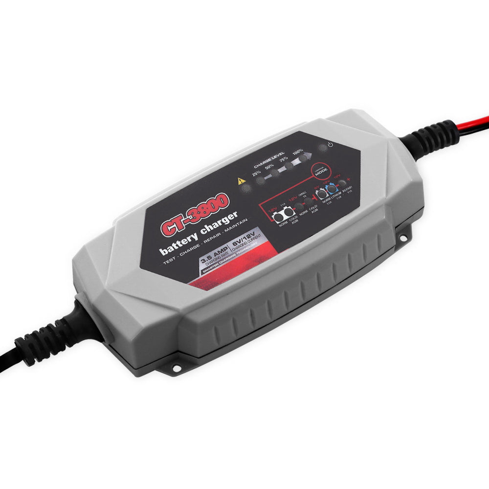 12V Automatic Car Battery Charger 6V 3.5Amp Vehicle Truck Chargers AGM SBC-CT-3800