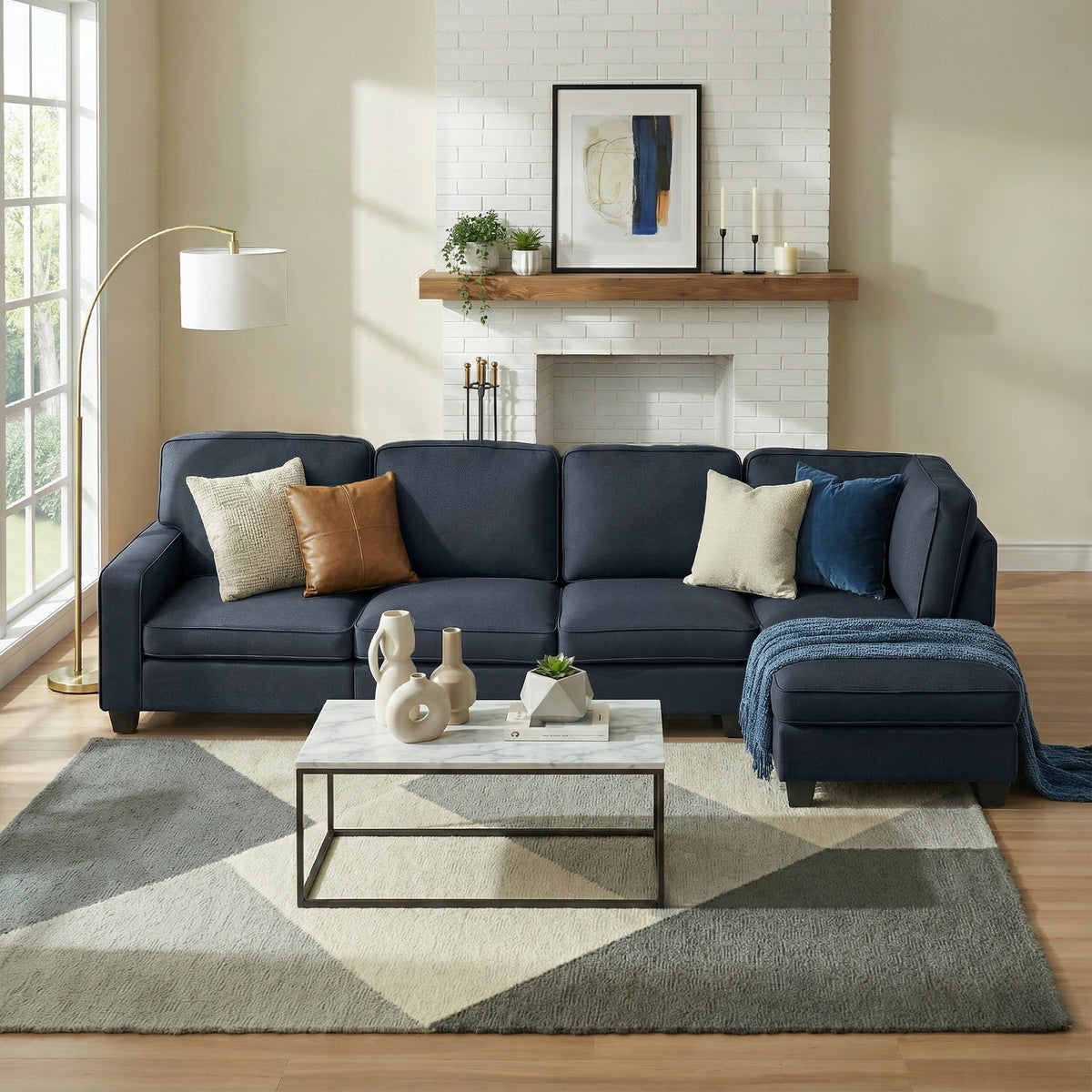 Artiss Modular Sofa Chaise Set 5-seater Dark Grey SBED-C-EP05-DA-GY-ABCDE