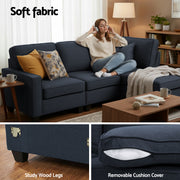 Artiss Modular Sofa Chaise Set 4-seater Dark Grey SBED-C-EP05-DA-GY-ABCE