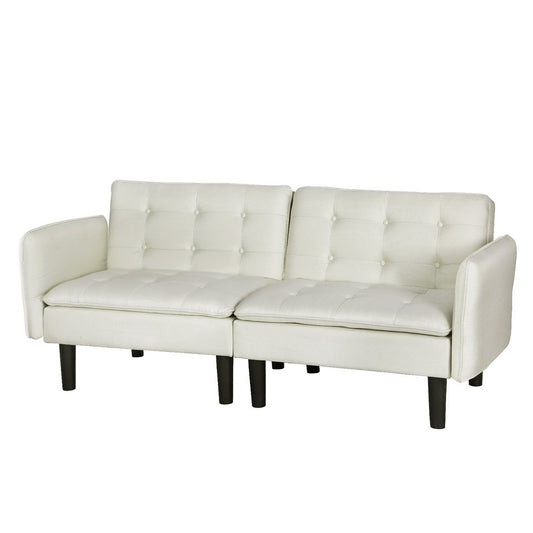 Artiss Sofa Bed 3 Seater Tufted Faux Linen Beige SBED-E-FA-01-BG-AB