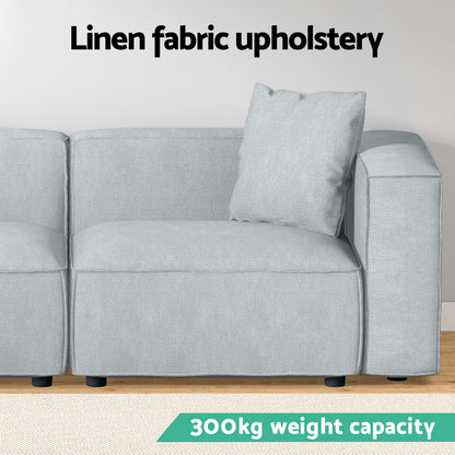 Artiss Modular Sofa Chaise Set 2-Seater Grey SBED-E-FA-02-2S-GY