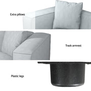 Artiss Modular Sofa Chaise Set 2-Seater Grey SBED-E-FA-02-2S-GY