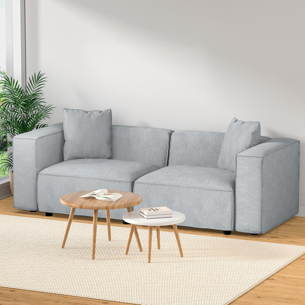Artiss Modular Sofa Chaise Set 2-Seater Grey SBED-E-FA-02-2S-GY