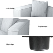 Artiss Modular Sofa Chaise Set 3-Seater Grey SBED-E-FA-02-3S-GY