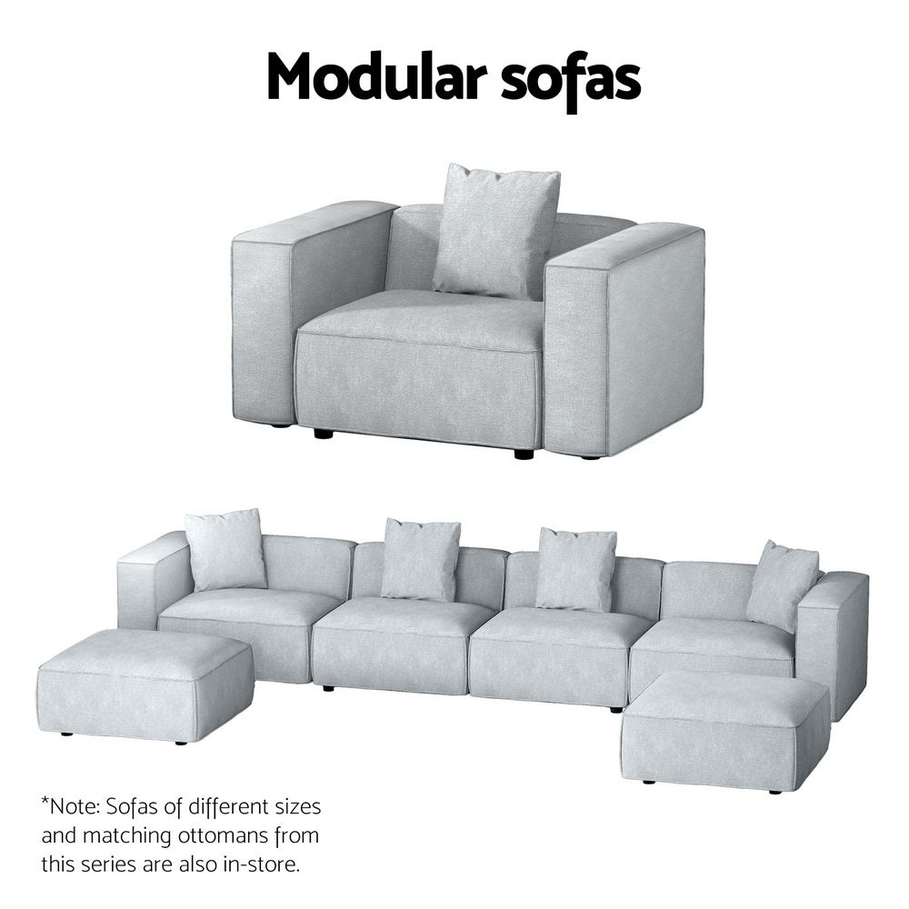 Artiss Modular Sofa Chaise Set 3-Seater Grey SBED-E-FA-02-3S-GY