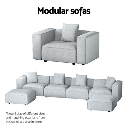 Artiss Modular Sofa Chaise Set 3-Seater Grey SBED-E-FA-02-3S-GY