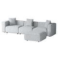 Artiss Modular Sofa Chaise Set 4-Seater Grey SBED-E-FA-02-4S-GY