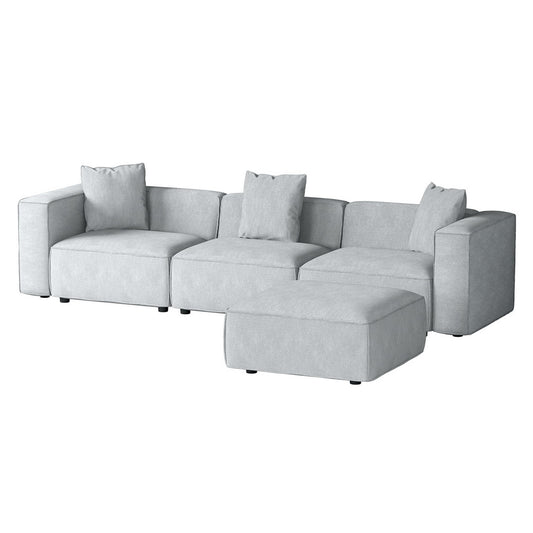 Artiss Modular Sofa Chaise Set 4-Seater Grey SBED-E-FA-02-4S-GY