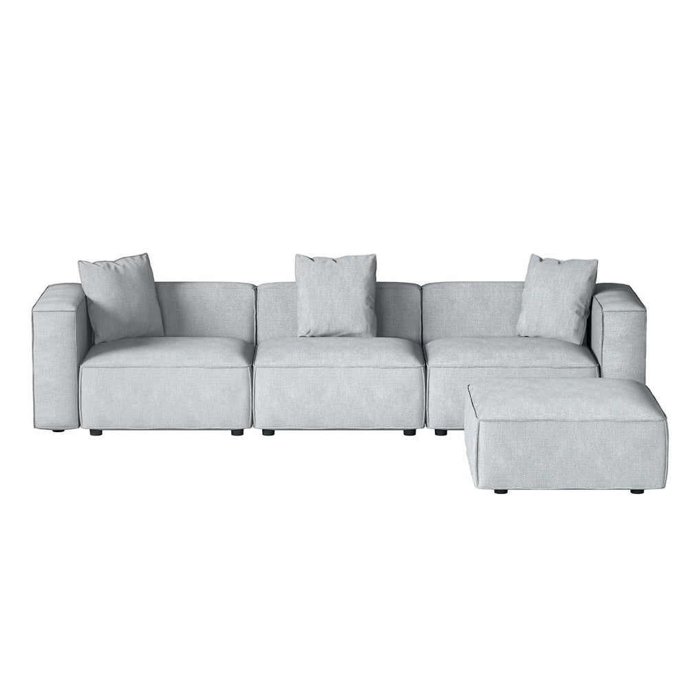 Artiss Modular Sofa Chaise Set 4-Seater Grey SBED-E-FA-02-4S-GY