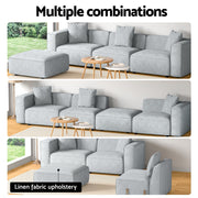 Artiss Modular Sofa Chaise Set 4-Seater Grey SBED-E-FA-02-4S-GY