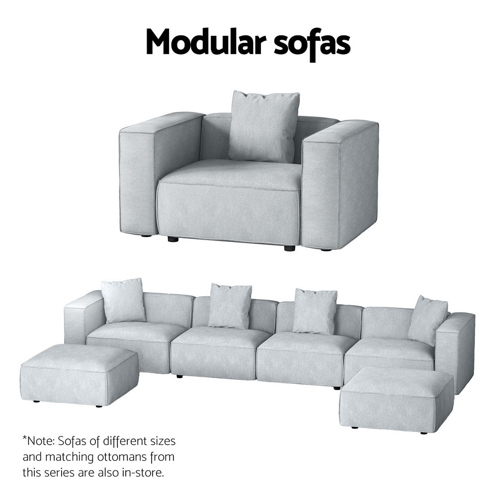 Artiss Modular Sofa Chaise Set 4-Seater Grey SBED-E-FA-02-4S-GY